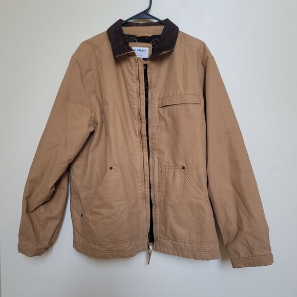 Old Navy Detroit Style Jacket Men's Size Large Cozy Lined Barn Jacket Brown - Picture 1 of 4